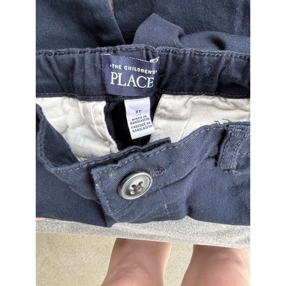 The Childrens Place Solid Navy Blue Straight Leg‎ Chino Pants Toddlers Size 3T